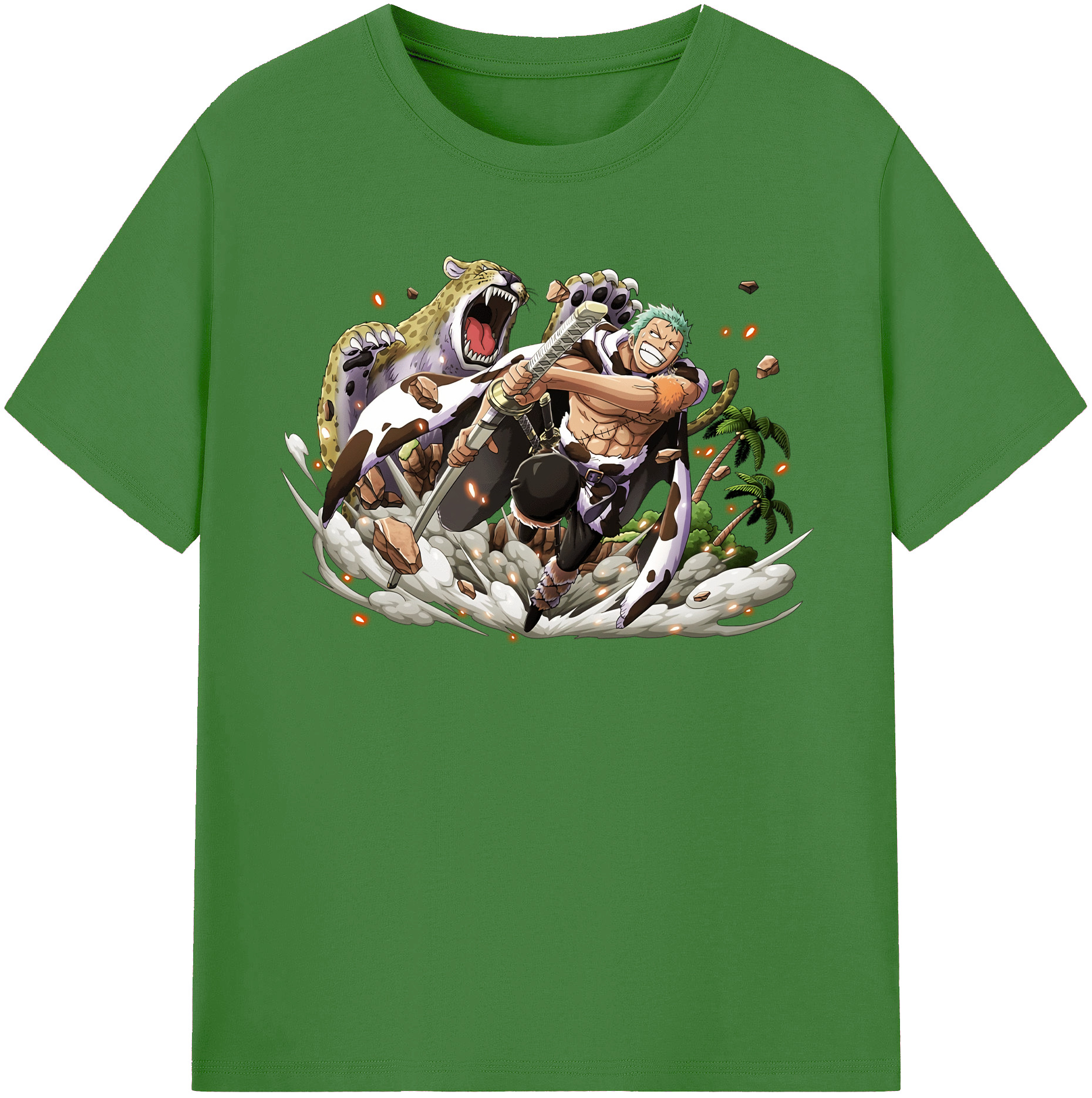 ワンピース ロロノア・ゾロ ONE PIECE Roronoa Zoro レディースカジュアルプリントTシャツ（綿100％）